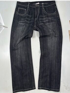 VTG Y2K Miskeen Originals
Baggy Jeans Mens 40x34 Black
Embroidered Big Pockets